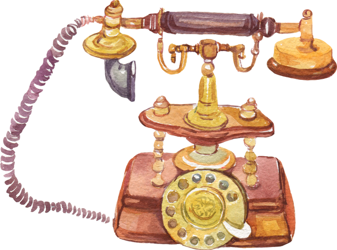 old phone watercolor